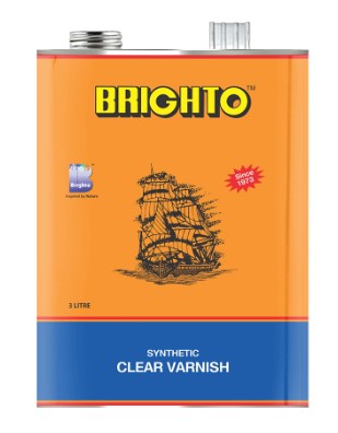 Brighto Synthetic Clear Varnish – High Gloss Transparent Protective Topcoat for Exterior Wood & Metal Surfaces